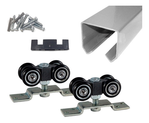 Kit Sistema Aéreo Puertas Dn80-sr  + Riel Aluminio 1.5m