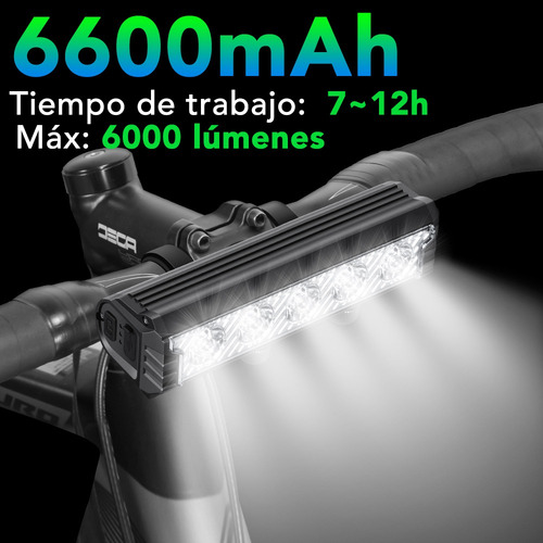 Luz De bicicleta recargable newboler lig532 3000 lúmenes 5 modos color negro