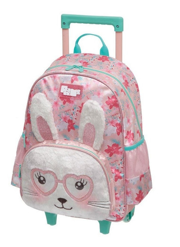 Imagem 2 de 10 de Kit Mochila Infantil Rodinha Coelhinho Pelúcia 3d Pacific G
