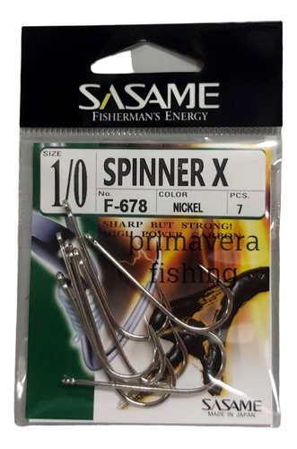 Anzuelo Sasame Spinner X Variada Recto 1/0 7uni. Japones