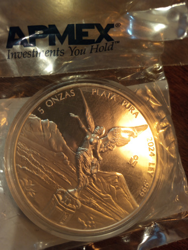 Moneda Conmemorativa Libertad 5 Onzas Plata 999 México 2024