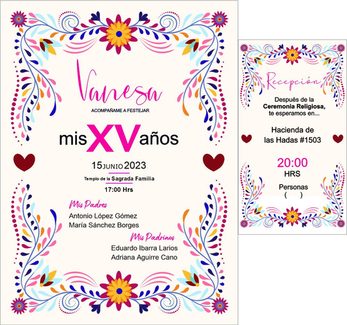 5 Invitaciones Mexicanas Xv Años+pases+sobre Celofán+sellos