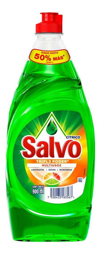Lavatrastes Líquido Salvo Triple Poder Multiusos Cítrico 900ml