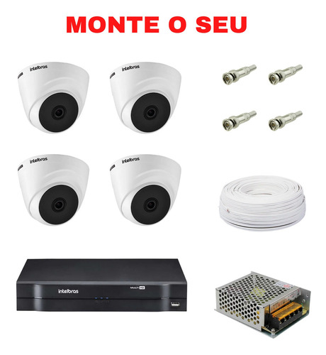 Kit Cftv Completo Com Dvr Camera Hd E Acessorios Monte O Seu