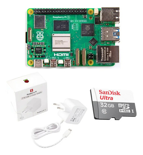 Kit Raspberry Pi 5 De 4gb Ram Con Memoria Y Transformador