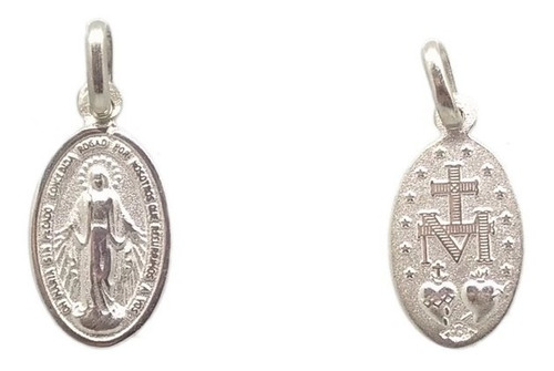 Medalla Virgen Milagrosa -  Doble Faz - Plata  925 -  14mm
