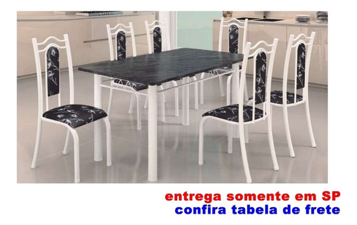 Conjunto Mesa Jantar Cozinha 6 Cadeiras Paris