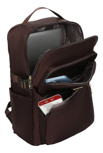 Bolsa Mochila Hazel Nylon Santino Marrom Sab410u11