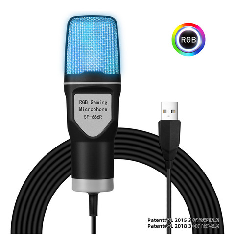 Cyz Micrófono De Condensador Sf-666r Rgb Con Soporte A