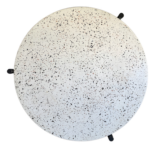 Tapa Mesa Terrazo Redonda 38 Cm Terrazo Blanco