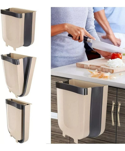 Cesto De Basura Plegable Colgante Para Puerta Cocina 