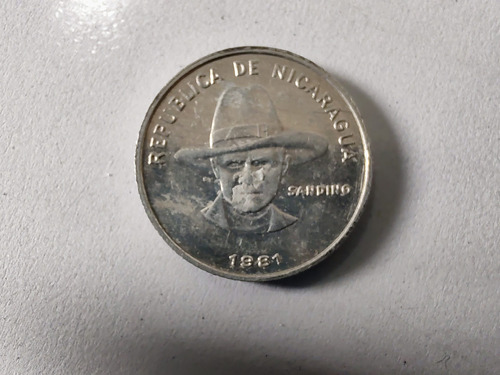 Moneda Nicaragua 10 Centavos 1981 Sandino(x690.