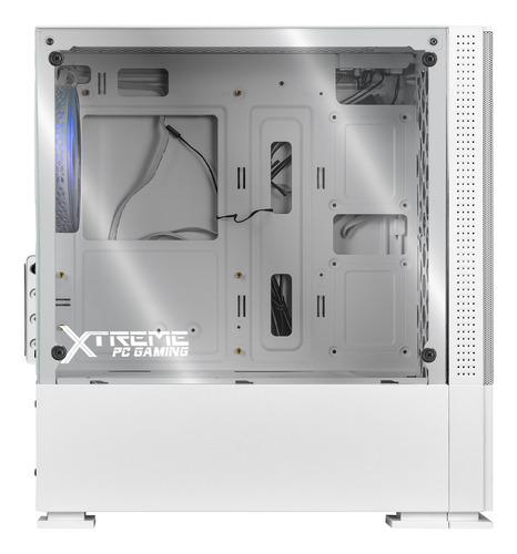 Gabinete Gamer Xtreme Pc Gaming Air Flow Cxtb701wt Mini Torre Micro Atx/itx Fan 3x120mm Mesh Cristal Templado Argb Blanco