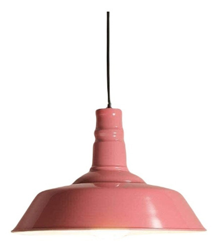 Lampara Colgante De Techo Vintage Led Campana Rosado Unilux