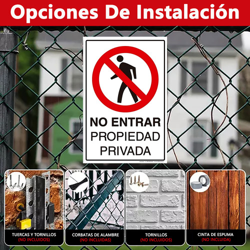 Señal De Advertencia No Entrar Propiedad Privada 20x30cm