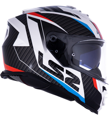 Capacete Ls2 Ff800 Racer Azul Vermelho 