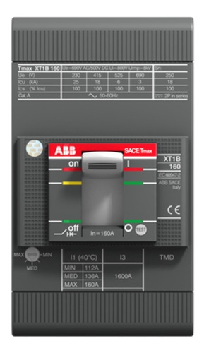 Interruptor Termomagnético Abb Xt1n 160, 160a (1sda067399r1)