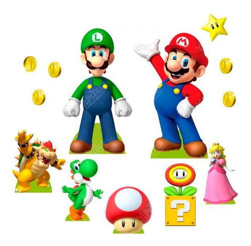 Fiesta Super Mario Set Figuras De Coroplast 