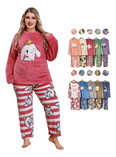 10 Pijamas Peluche Suave Afelpado Polar Xl Talla Xg