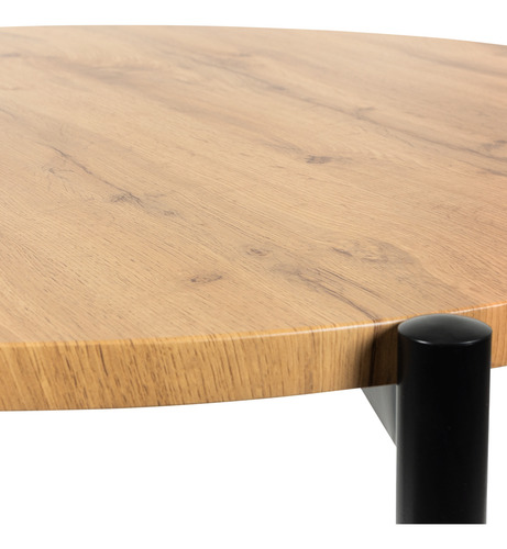 Comedor Redondo Con 4 Sillas Mdf/metal Moderno Minimalista Natural Liso
