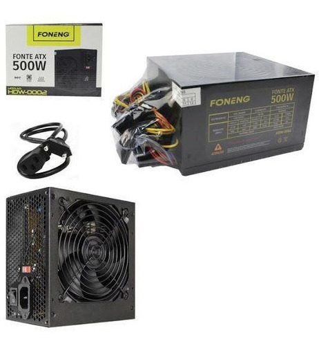 Imagem 4 de 5 de Fonte Atx Para Pc Bivolt 500w Foneng Silenciosa Pc Gamer