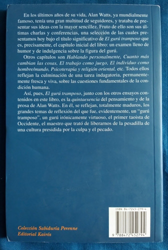 Libro El Gurú Tramposo, Alan Watts (Usado)