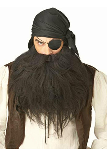 California Costumes Pirate Beard And Moustache, Black, One