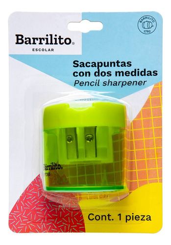 Barrilito Spt36b Sacapuntas Plástico Doble Orificio Con