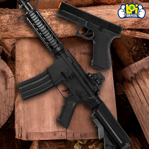 Rifle M4a1 + Pistola Airsoft Vigor V307 + Esferas 0,12g Loi