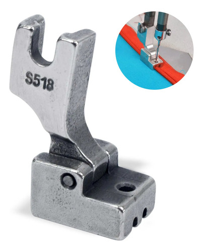 Sapata Calcador S518 Ziper Invisivel Maquina Reta Industrial