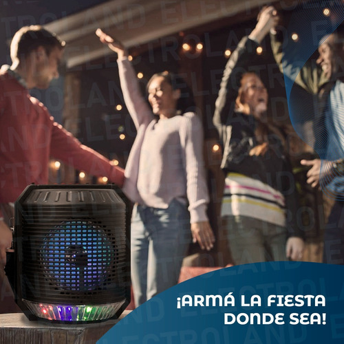 Imagen 7 de 10 de Parlante Portátil Bluetooth Con Luz Led Recargable Usb 500w