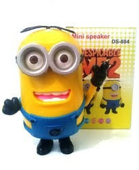 Caixa De Som Portátil Minions - Mp3/usb/cartão De Memória/fm