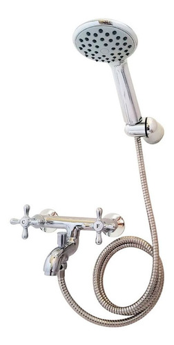 Imagen 1 de 9 de Griferia Ducha Aqualaf 1038 Itati Cruz Exterior Con Transf P