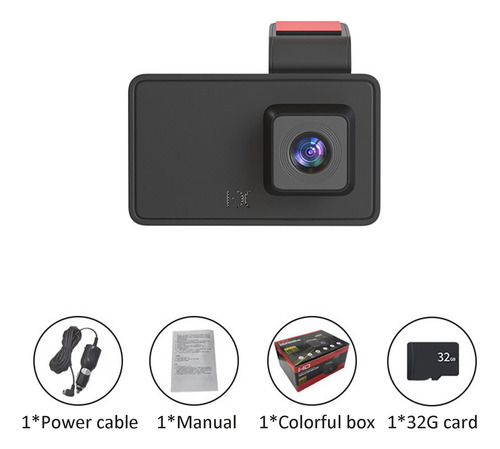 Grabadora De Conducción J Dash Cam Con Grabación Frontal, Pa