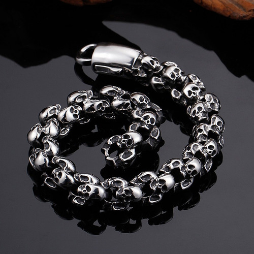 Pulsera Calavera Craneo Acero Inoxidable 316l Con Estuche