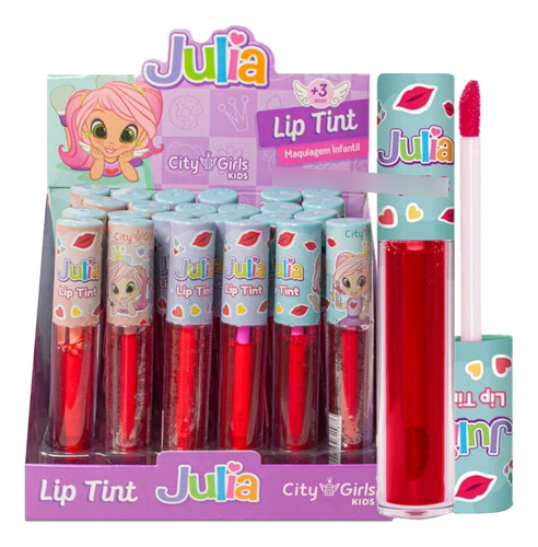 24 Lip Tint Infantil Cgk038 - Kit City Girls Kids Atacado