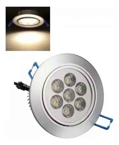 Foco Led Embutido 7w Redondo Luz Cálida