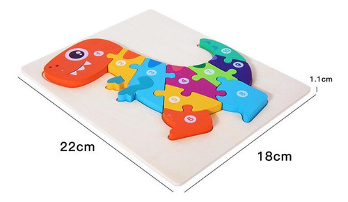 Rompecabezas De Madera Para Niños, Juguete Tiranosaurio