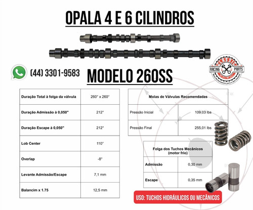 Imagem 2 de 2 de Kit Comando 260ss Opala 6 Cc Completo