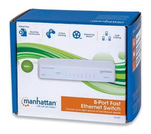 Switch Manhattan Fast Ethernet 8 Puertos 10/100 Mbps 560 /vc