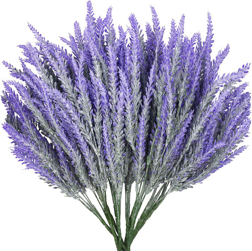 10 Paquetes (cada 14) Flores Artificiales Lavanda Púrpura Fl