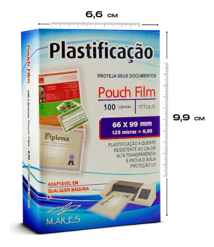 Plástico para Plastificação Mares Titulo 66x99 0,05 100un