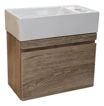 Comprar Vanitory Mini Colgante Madera Bacha Loza 41x22 Cm