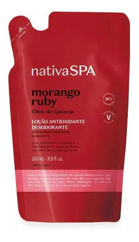 Refil Hidratante Corporal Nativa Spa Morango Ruby 350ml