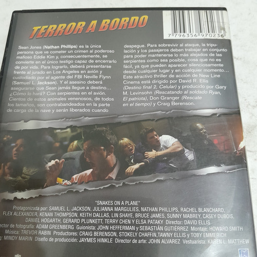 Dvd,terror A Bordo,samuel Jackson,caballito (Usado)