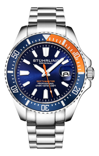 Reloj Diver Stuhrling Original 3950a, Cuarzo, 42 Mm, Para Ho