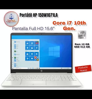 15.6' Portátil Hp 15-dw1071la Core I7 10th Gen 12gb 512 Pci