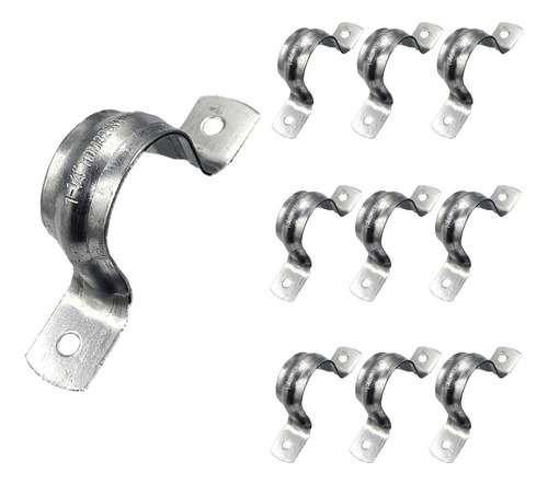 10 Pzs Abrazadera Tipo Omega Para Tubo 1 1/4 Pulgadas Acero