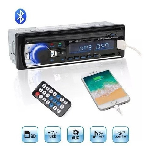 Reproductor De Carro Mp3 Usb Sd Lcd Aux Control Remoto 6262