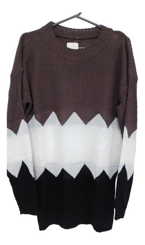 Sweater Combinado 3 Colores Forma De Picos